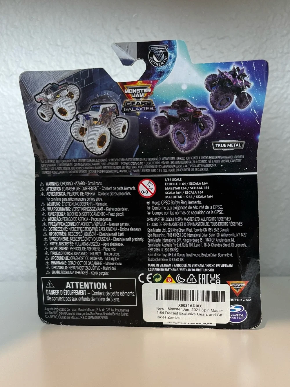 Monster Jam Zombie Monster Truck Toy - Blue & Purple